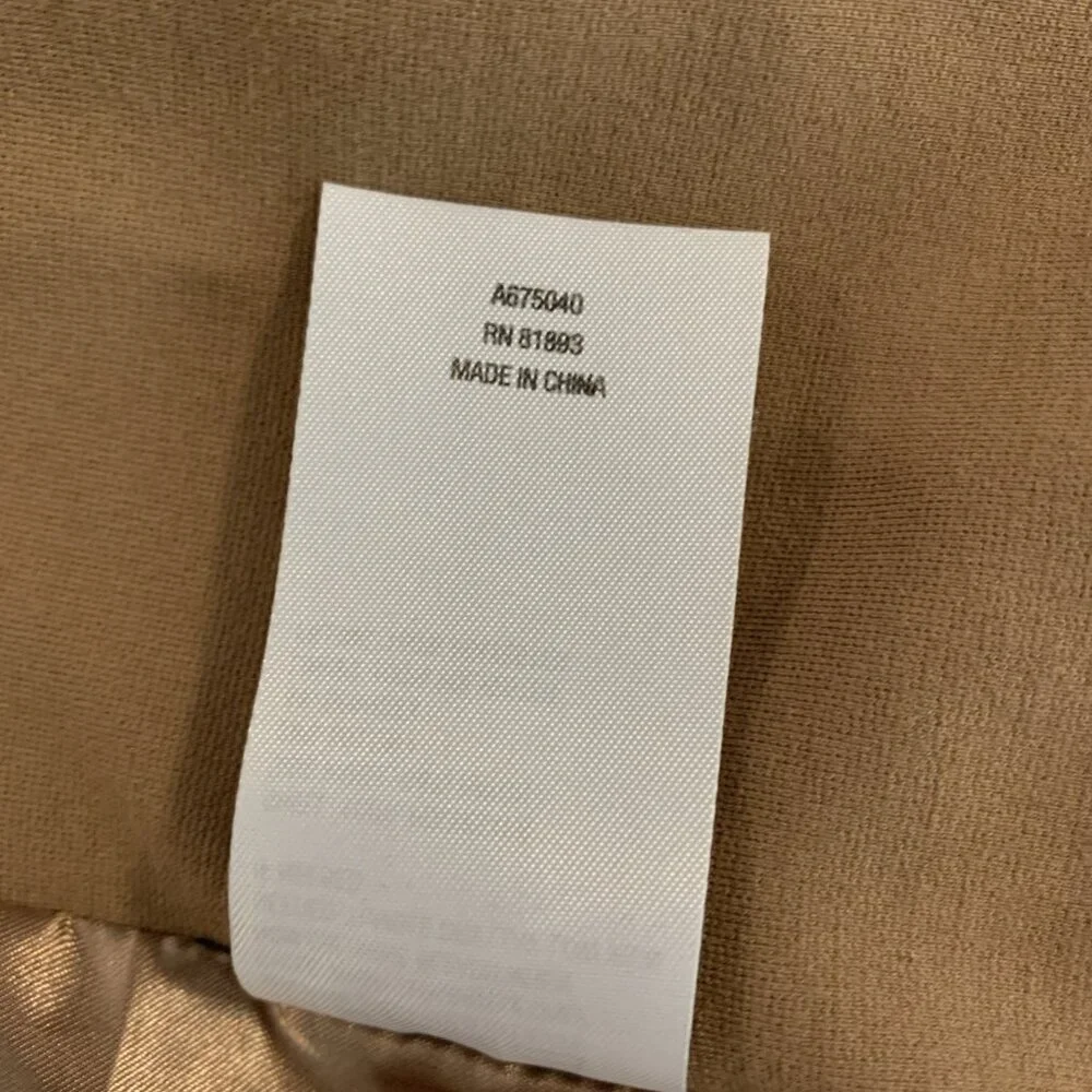 Susan Graver Womens XL Quilted Jacket Ponte Side Panels Zip Pockets Tan Puffer - Picture 10 of 14